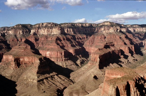Layers of sediment in the Grand Canyon is a nice example of the Law of Superposition. The layers on the bottom are older than layers on the top.